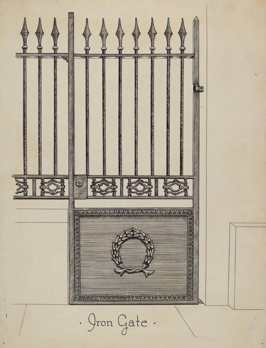 Cast Iron Gateway by Ray Price, index of american design, 1936