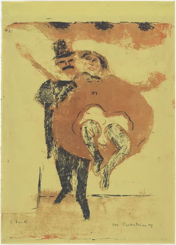 Dancer (Pair of Dancers) (Tänzerin [Tänzerpaar]) by Max Pechstein, print, 1909