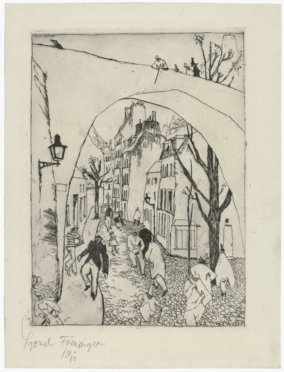 The Green Bridge (recto); Zirchow (verso) by Lyonel Feininger, print, 1910