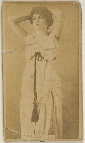 Miss Madden, from the Actors and Actresses series (N45, Type 8) for Virginia Brights Cigarettes by Allen & Ginter, photograph, 1885-1891