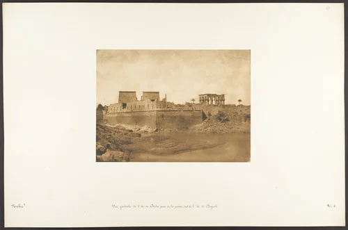 Vue générale de l'île de Philae, prise de la pointe Sud de l'île de Begueh by Maxime Du Camp, photograph, 1850