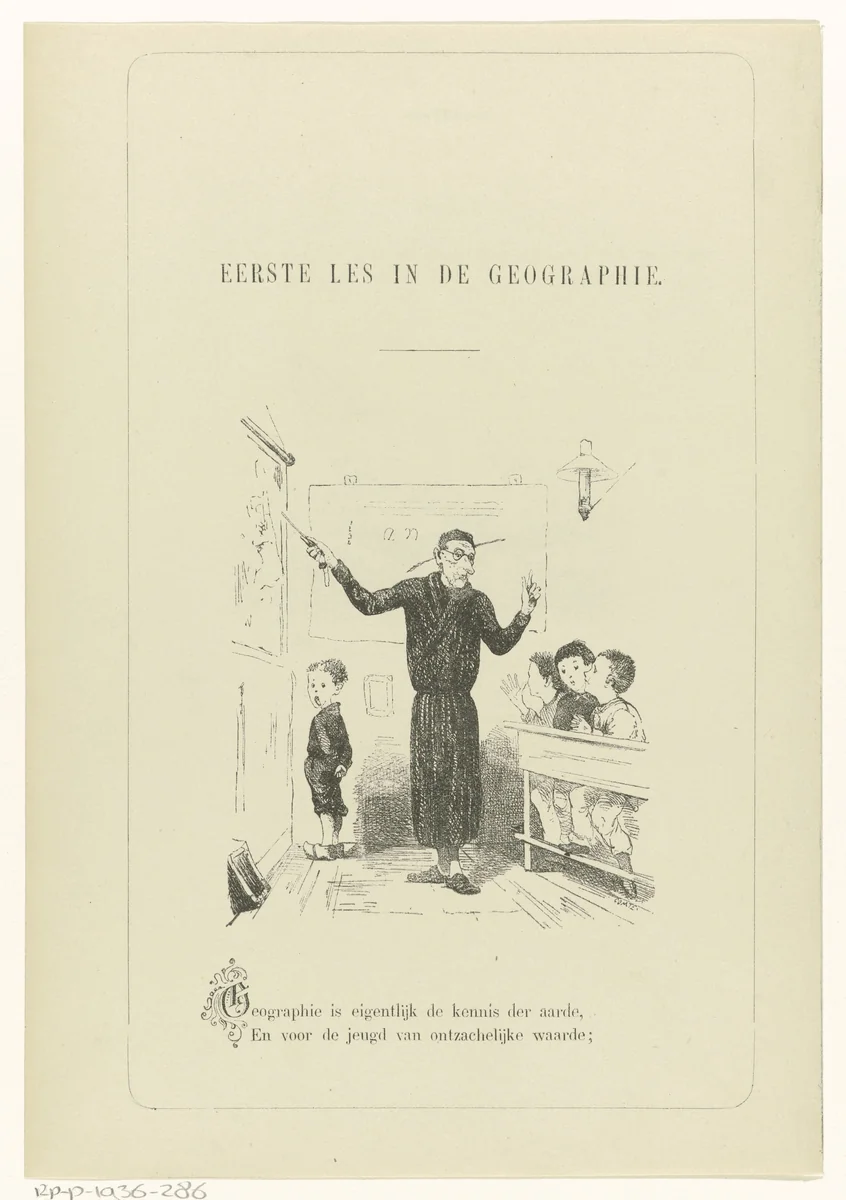 Eerste les in de geographie by Charles Comte, print, 1872