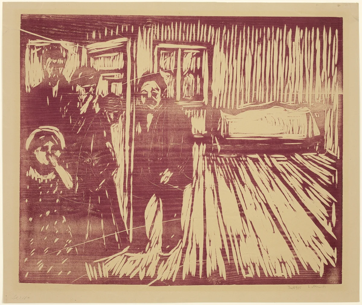 The Smell of Death by Edvard Munch, print, 1915
