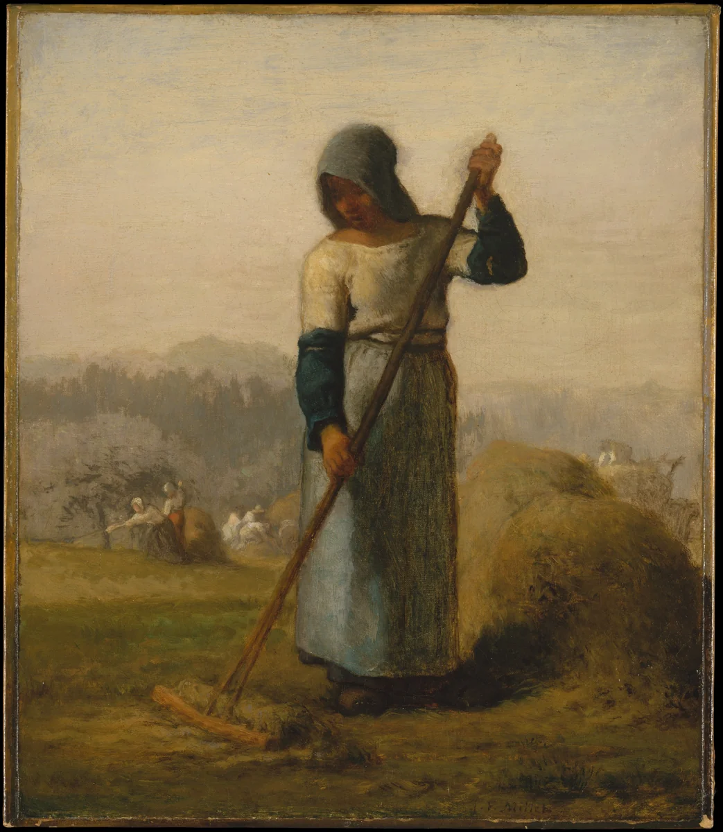 Woman with a Rake by Jean-François Millet, painting, 1856-1857