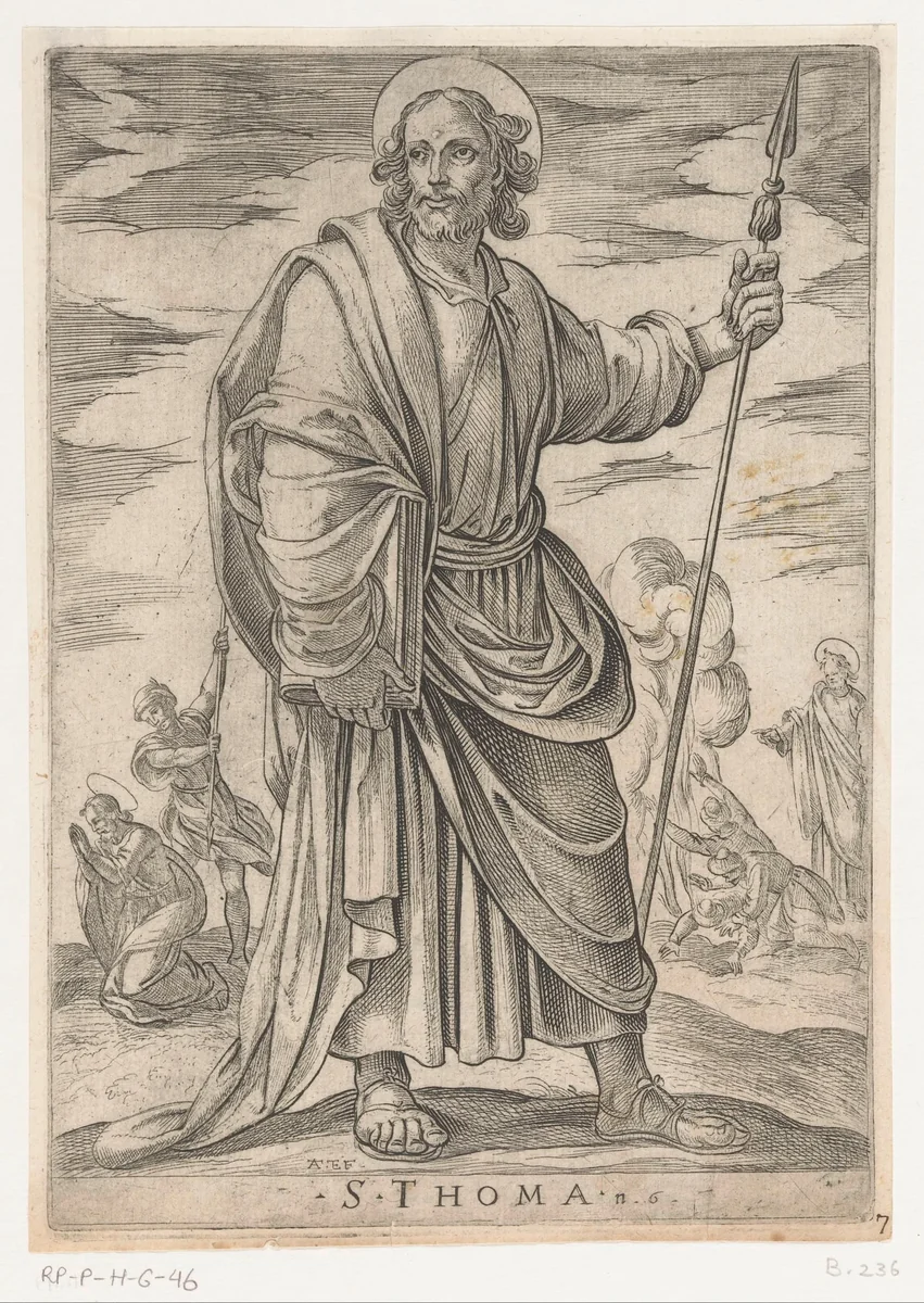 De heilige Tomas by Unknown, print, 1565-1630