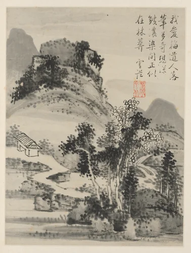 Album of Seasonal Landscapes, Leaf D (previous leaf 2) by Xiao Yuncong, painting, 1668