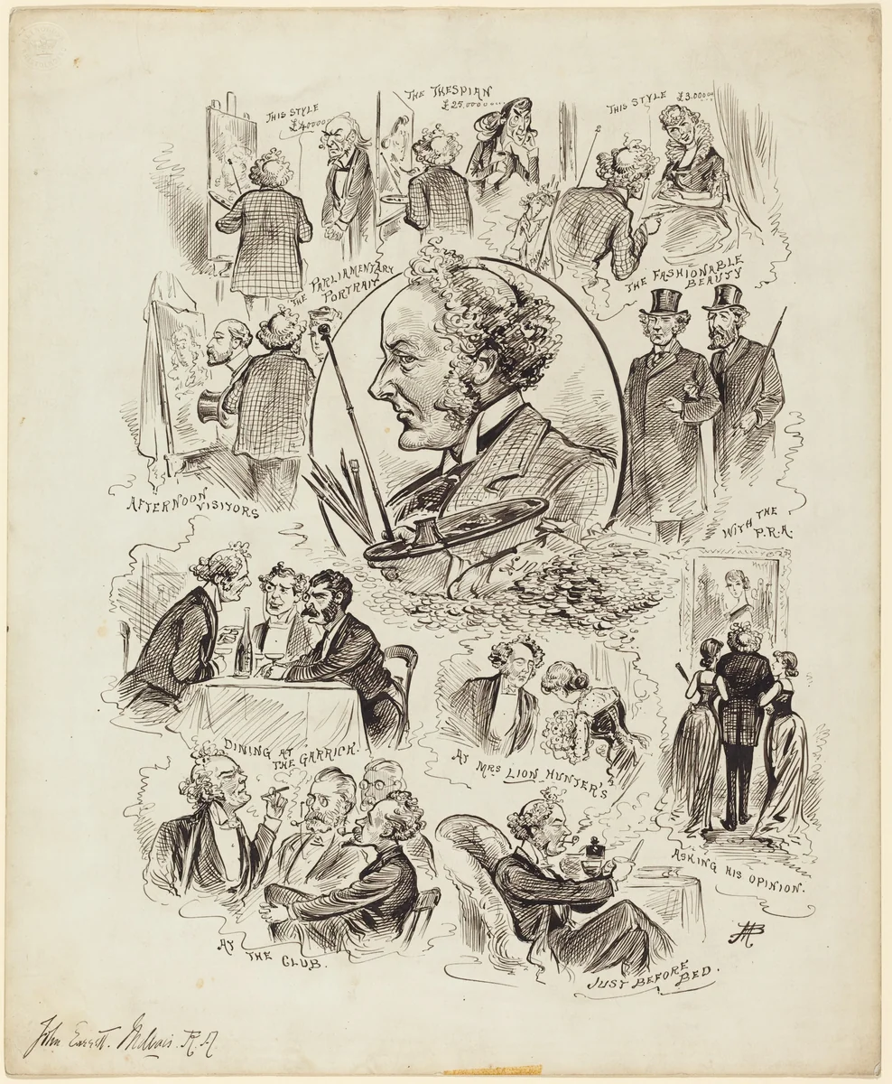 Days with Celebrities: Mr. Millais, R.A. by Alfred Bryan, drawing, 1881