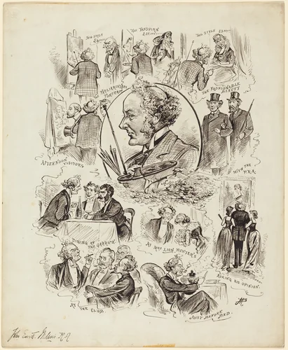 Days with Celebrities: Mr. Millais, R.A. by Alfred Bryan, drawing, 1881