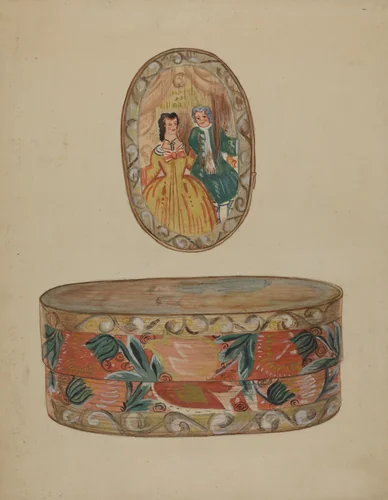 Pa. German Bride's Box by American 20th Century, index of american design, 1937