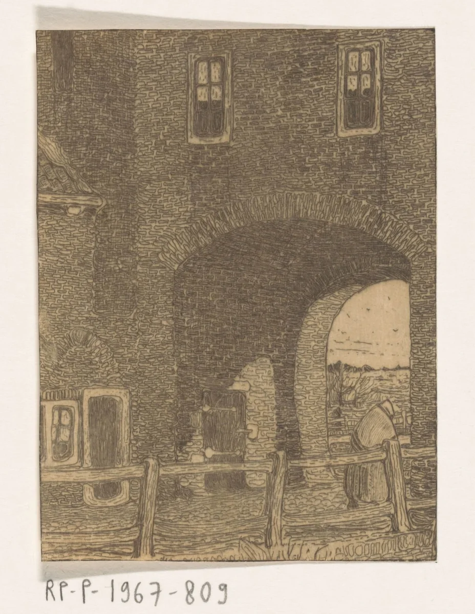 Oostpoort in Delft by Wijnand Otto Jan Nieuwenkamp, print, 1897