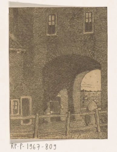 Oostpoort in Delft by Wijnand Otto Jan Nieuwenkamp, print, 1897