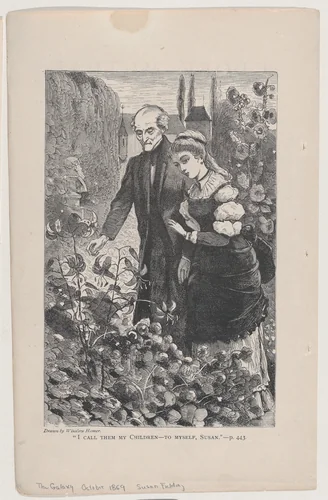 "I Call Them My Children" – To Myself, Susan (The Galaxy, An Illustrated Magazine of Entertaining Reading, Vol. VIII) by Winslow Homer, print, 1869