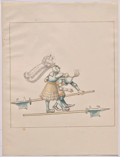 Foot Combat with Halberds by German 16th Century, drawing, 1515