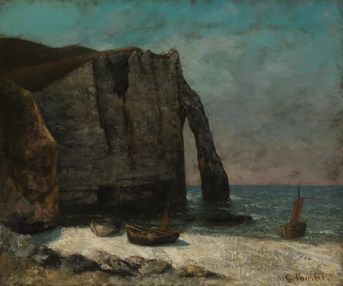 The Cliff at Étretat by Gustave Courbet, painting, 1872-1877