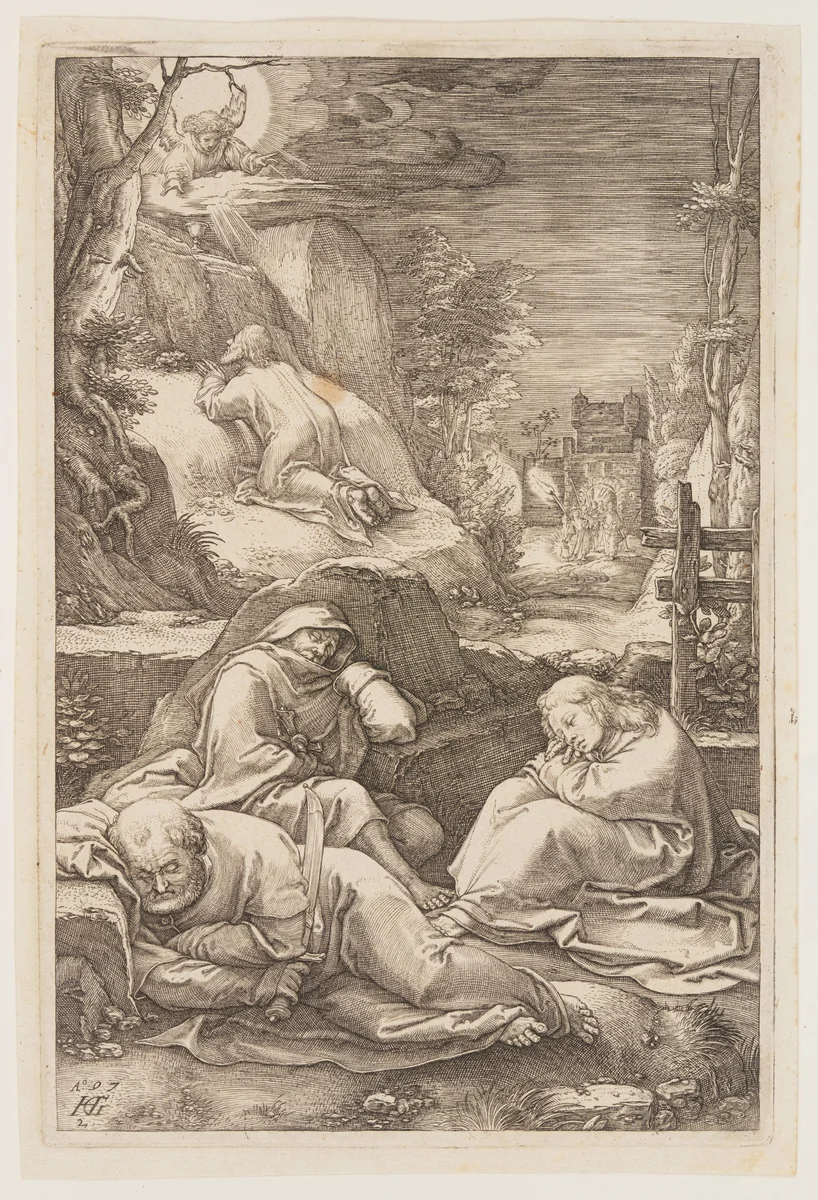 Christ on the Mount of Olives, from The Passion by Hendrick Goltzius, print, 1597