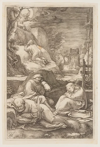 Christ on the Mount of Olives, from The Passion by Hendrick Goltzius, print, 1597