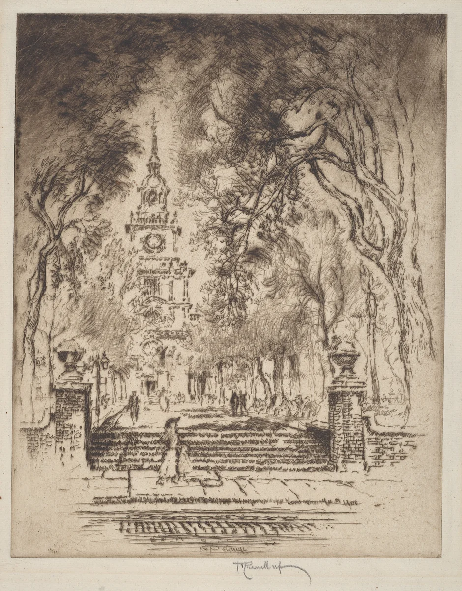 The Square, Independence Square, Philadelphia by Joseph Pennell, print, 1920
