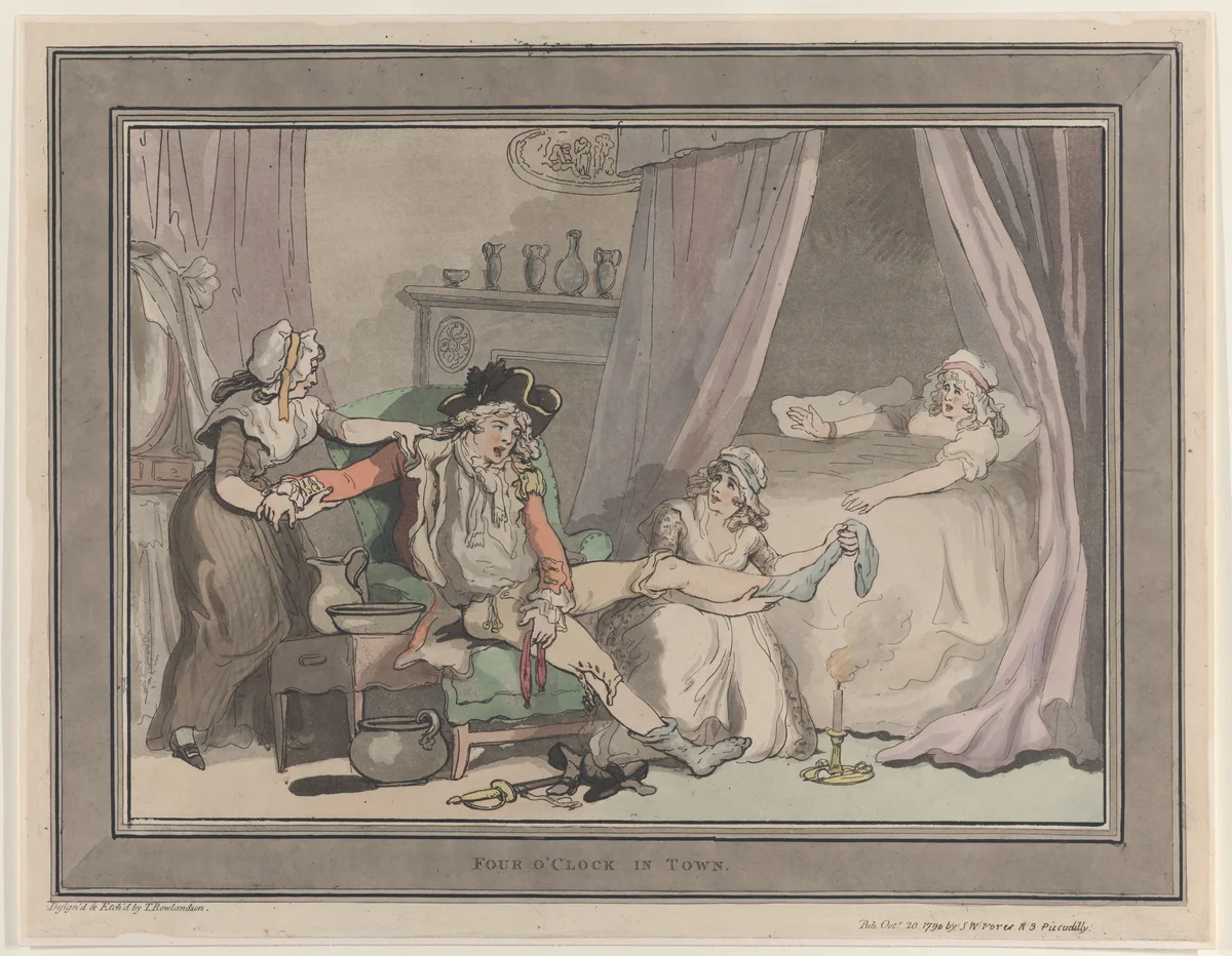 Four O'Clock in Town by Thomas Rowlandson, print, 1790