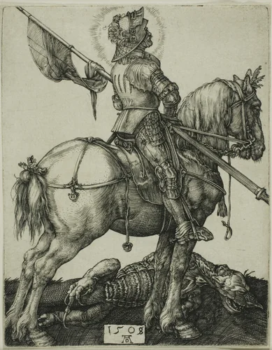 St. George on Horseback by Albrecht Dürer, print, 1508