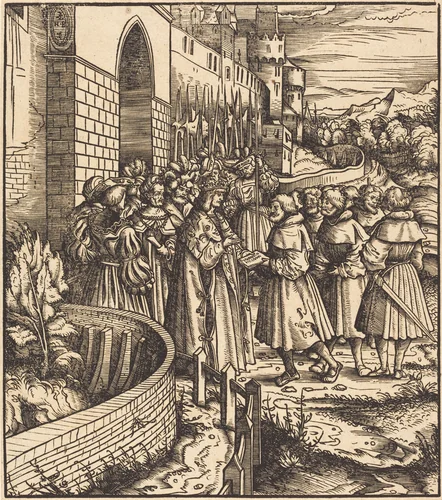 The Swiss Embassy against the Blue King by Hans Burgkmair, print, 1473-1531