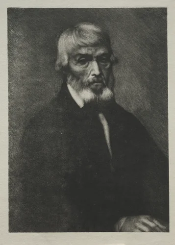 Small Portrait of Thomas Carlyle by Alphonse Legros, print, 1875