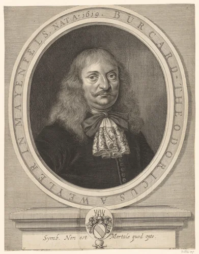 Portret van Burckardt Dieterich von Weyler by Philipp Kilian, print, 1677-1693