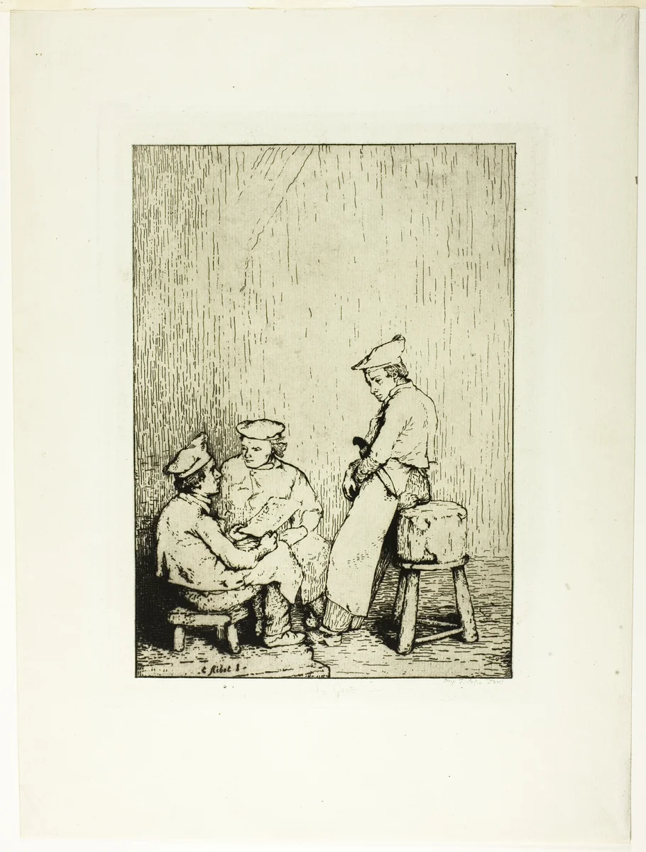 The Menu by Théodule Augustin Ribot, print, 1865-1875