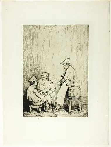 The Menu by Théodule Augustin Ribot, print, 1865-1875