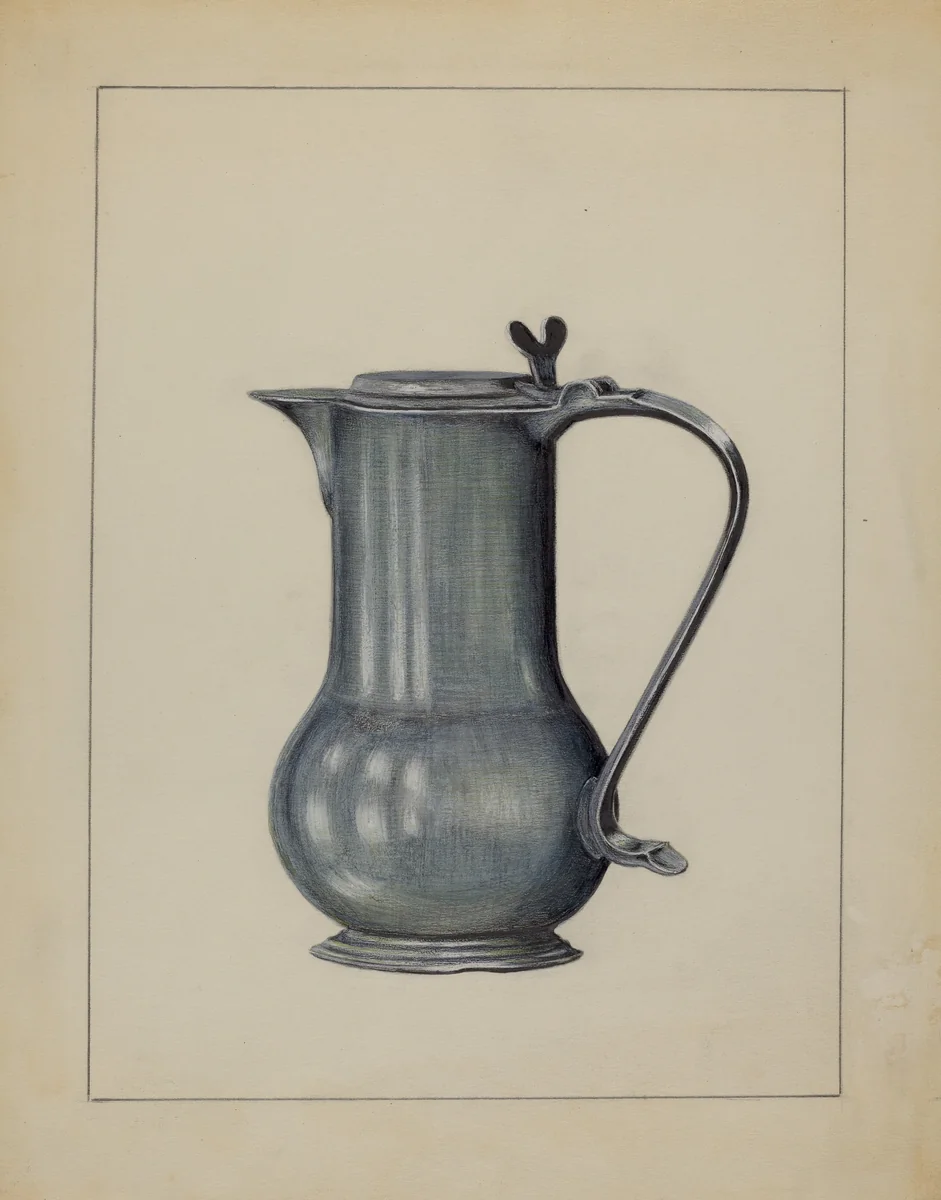 Pewter Coffee Pot by Holger Hansen, index of american design, 1936