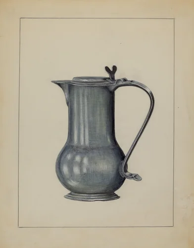 Pewter Coffee Pot by Holger Hansen, index of american design, 1936
