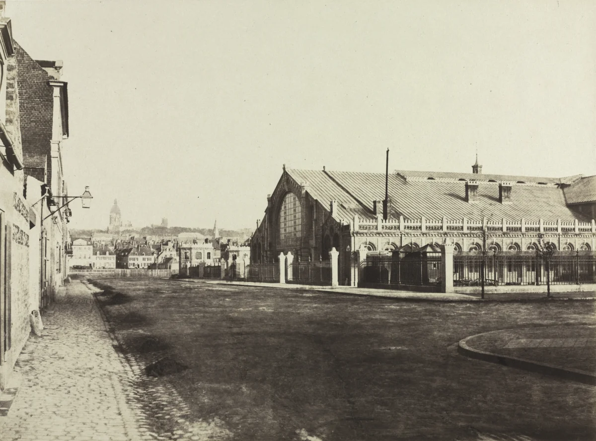 South Gable of the Boulogne Railway Station by Édouard Baldus, photograph, 1850-1860