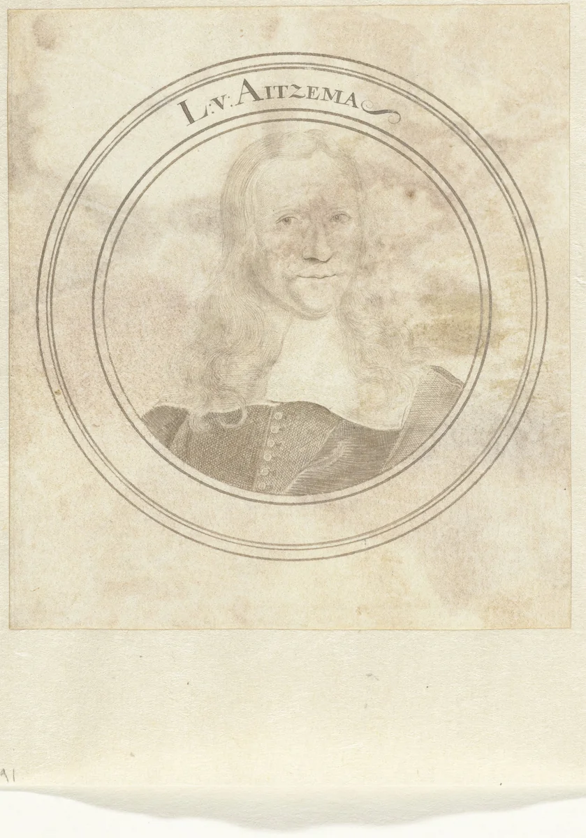 Portret van Lieuwe van Aitzema by John Faber, drawing, 1660-1721