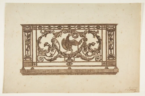 Design for an Iron Railing by anonymous, drawing, 1700-1800