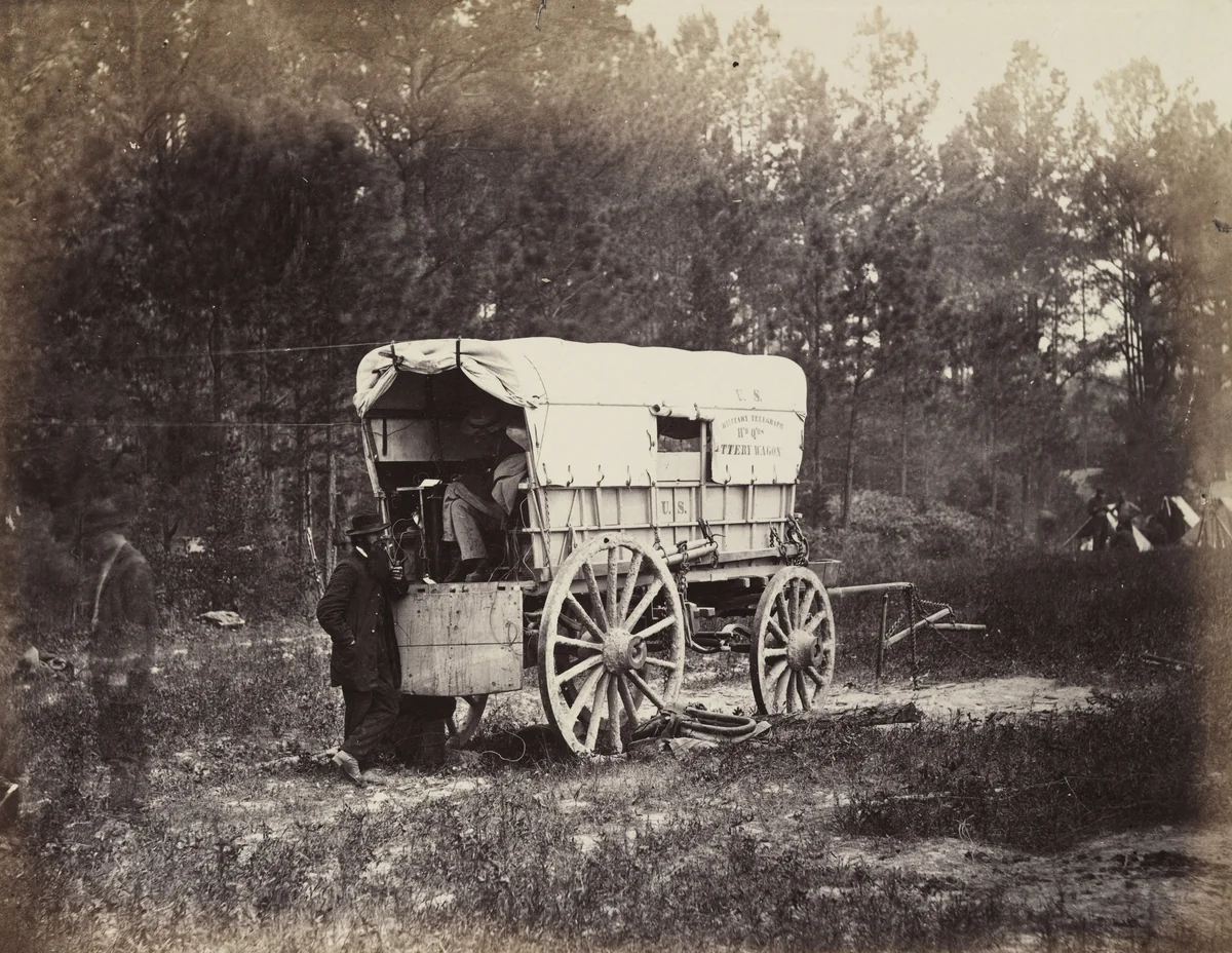 Field Telegraph, Battery Wagon by Alexander Gardner, photograph, 1864