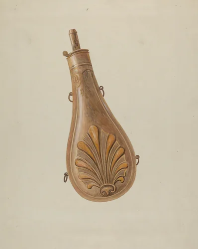 Powder Flask by American 20th Century, index of american design, 1935-1942