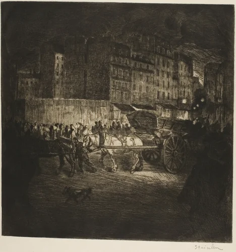 The Rubbish Cart by Théophile Alexandre Steinlen, print, 1902