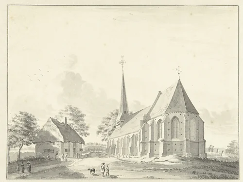 Kerk te Aalst by Jan de Beijer, drawing, 1738-1739