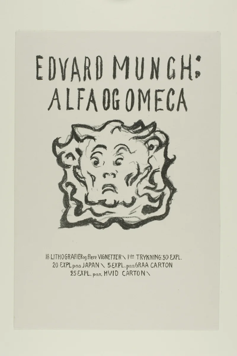 Alpha and Omega:Title Page by Edvard Munch, print, 1908-1909