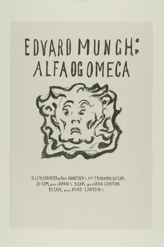 Alpha and Omega:Title Page by Edvard Munch, print, 1908-1909