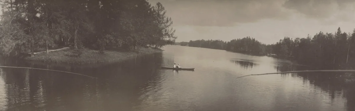 Boat and Two Fishing Rods, Gatchino by Unidentified Photographer, photograph, 1903