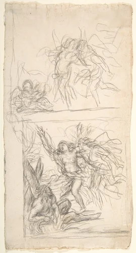 Sheet of Studies by anonymous, drawing, 1600-1700