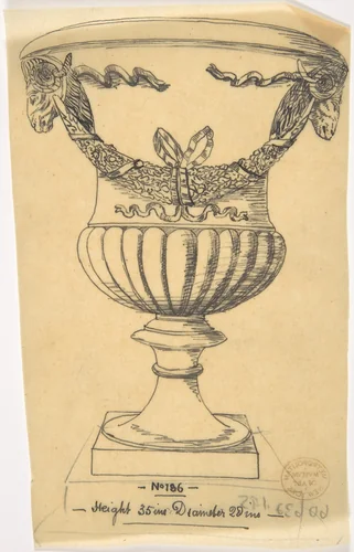 Vase by anonymous, drawing, 1800-1900