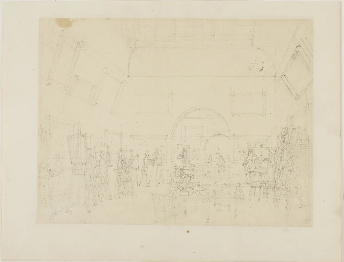 Study for British Institution, Pall Mall, from Microcosm of London by Augustus Charles Pugin
Thomas Rowlandson, drawing, 1807-1808