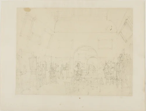 Study for British Institution, Pall Mall, from Microcosm of London by Augustus Charles Pugin
Thomas Rowlandson, drawing, 1807-1808