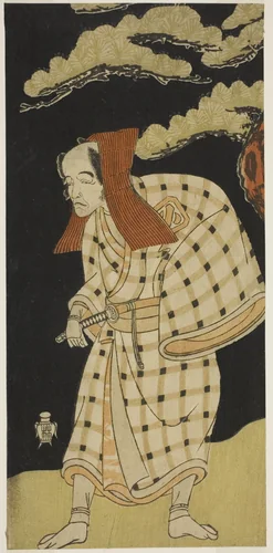 The Actor Arashi Otohachi I as Numataro Kyusei Disguised as the Burglar Ipponzaemon in the Play Otokoyama Yunzei Kurabe, Performed at the Ichimura Theater in the Eleventh Month, 1768 by Katsukawa Shunsho (勝川 春章), print, 1763-1773