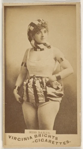 Miss Baker, from the Actors and Actresses series (N45, Type 1) for Virginia Brights Cigarettes by Allen & Ginter, photograph, 1885-1891