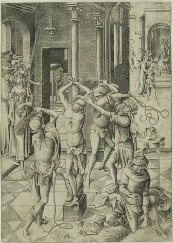 The Flagellation by Israhel van Meckenem, print, 1465-1503