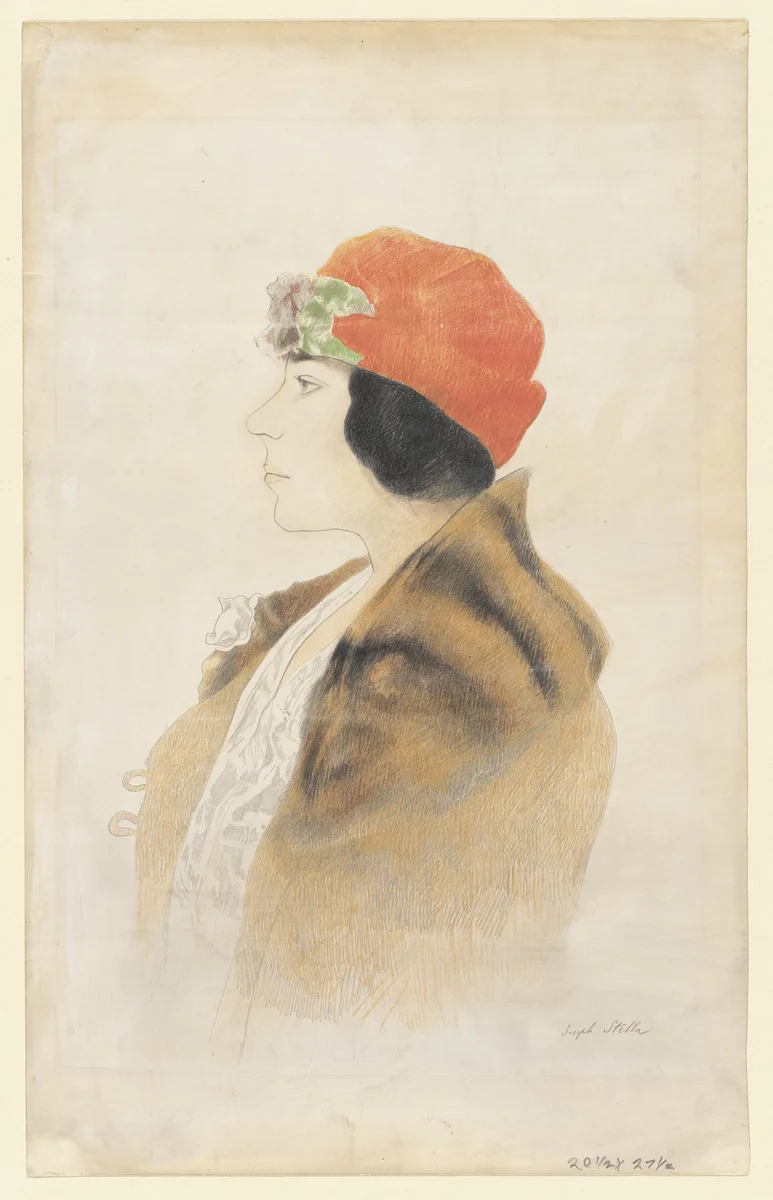 Marguerite Singel by Joseph Stella, drawing