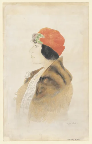 Marguerite Singel by Joseph Stella, drawing