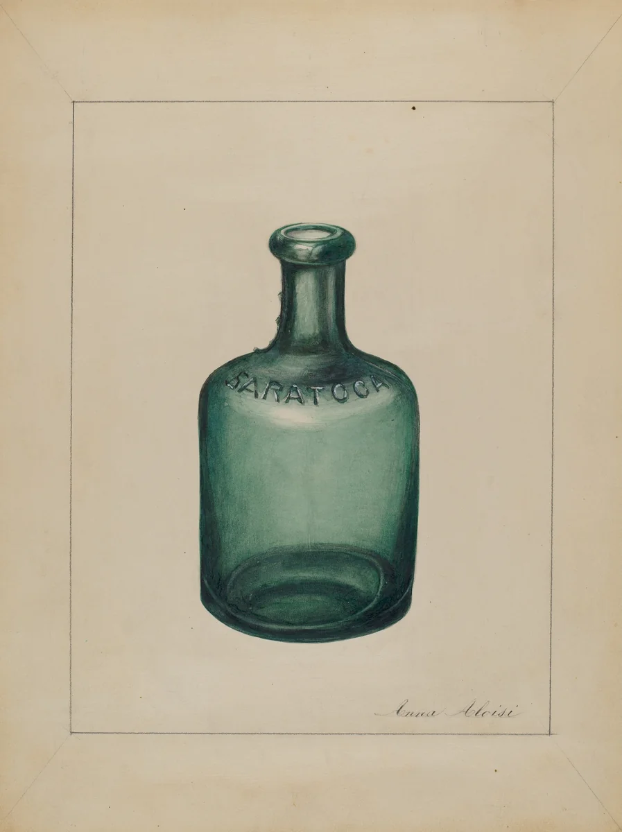 Bottle (For Spring Water) by John Fisk, index of american design, 1936